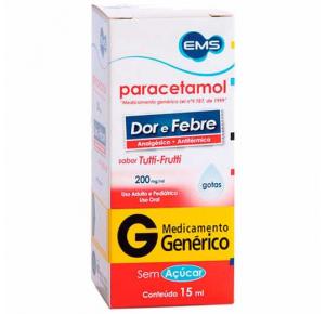 paracetamol Gotas 100 mg/ml Com 15ml Genérico EMS