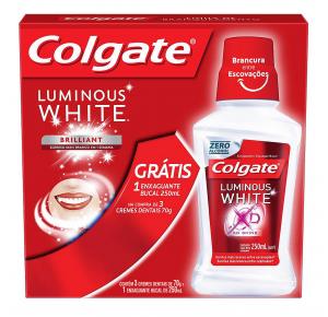 CREME DENTAL COLGATE LUMINOUS 70G LV3+GRATIS ENXAGUANTE BUCAL