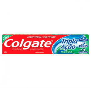 PASTA DE DENTE COLGATE TRIPLA AÇÃO MENTA ORIGINAL COM 90G