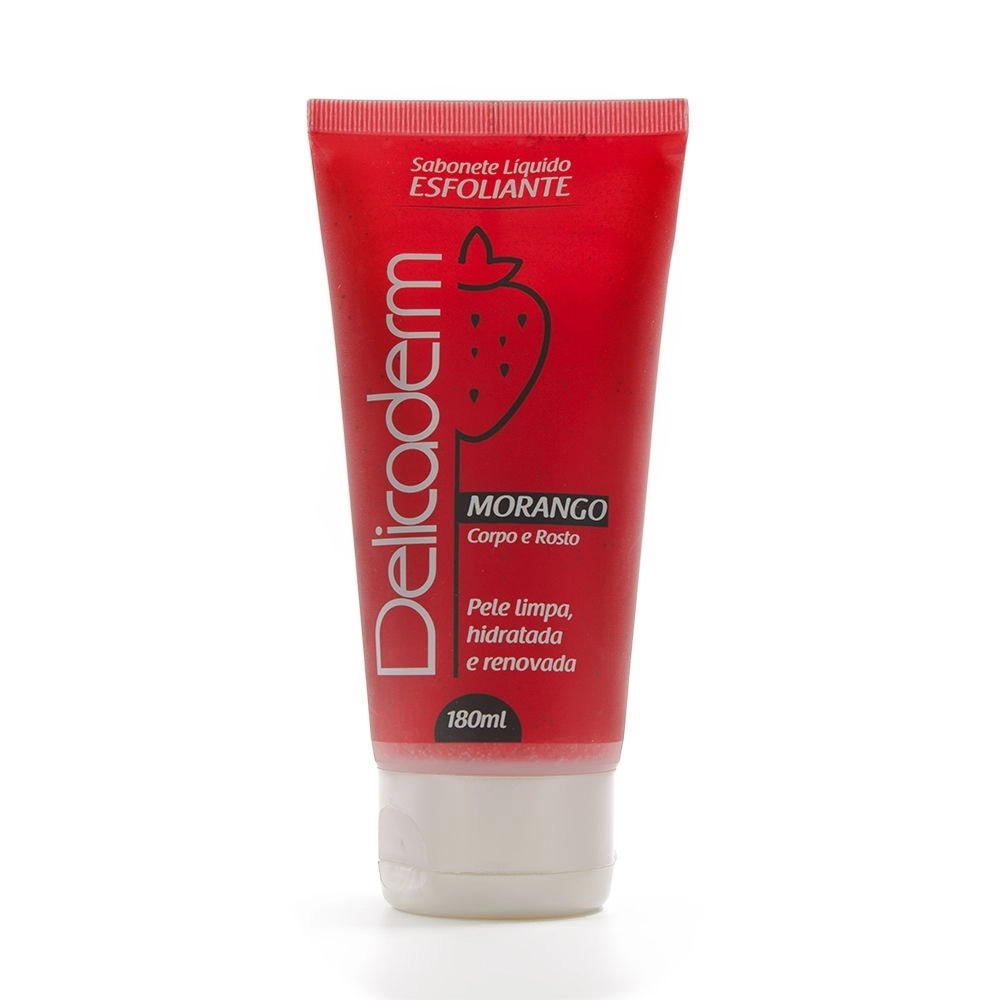 Sabonete Líquido Delicaderm Esfoliante Morango 180ml