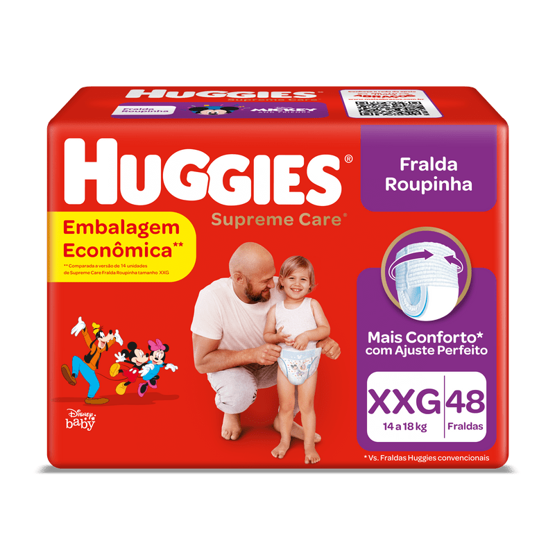 Fralda Roupinha Huggies Supreme Care Hiper Tamanho XXG 48 Unidades