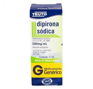 dipirona Sódica Gotas  500mg/ml Com 20ml Genérico Teuto