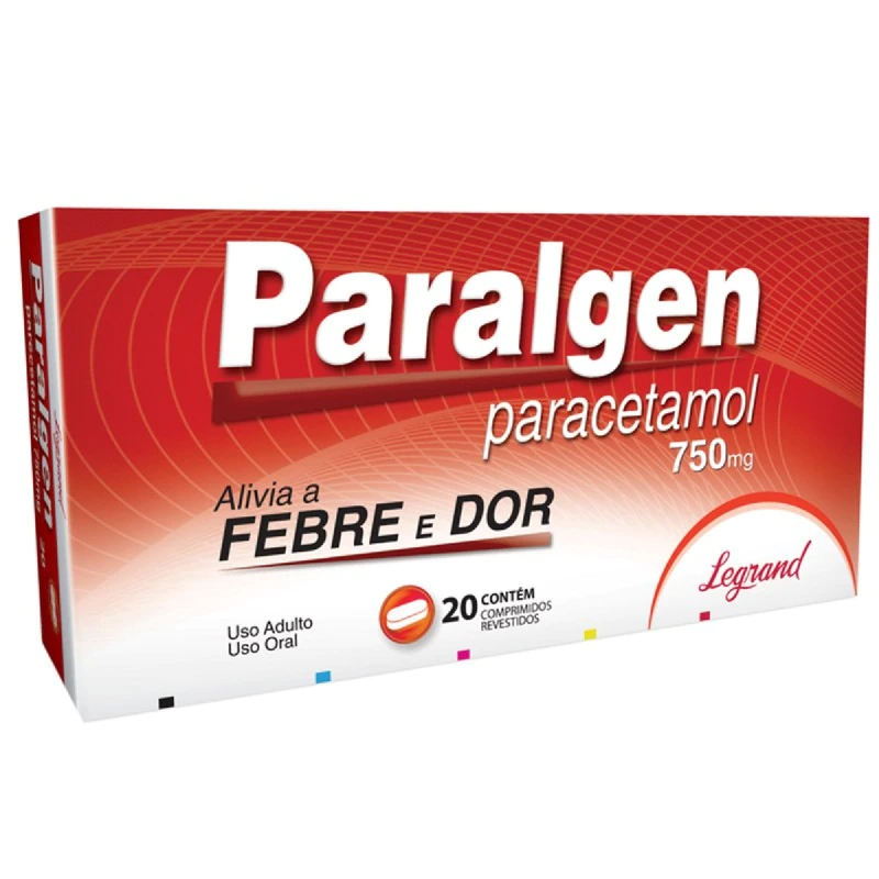 Paralgen 750mg caixa com 20 comprimidos revestidos