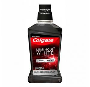 ENXAGUANTE ANTISSÉPTICO BUCAL COLGATE LUMINOUS WHITE CARVÃO COM 500ML