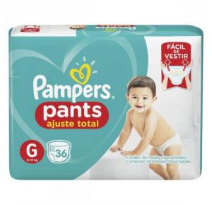 FRALDA PAMPERS PANTS AJUSTE TOTAL G COM 36 UNIDADES