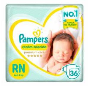 Fralda Pampers Recém Nascido Protect Care 4Kg Com/36 Unidades