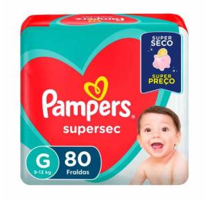 Fralda Pampers Super Sec Giga G Com/80 Unidades