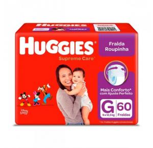 FRALDA ROUPINHA HUGGIES SUPREME CARE TAMANHO G COM 60 UNIDADES