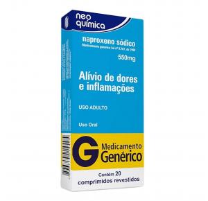 naproxeno sódico 550mg Com 20 Comprimidos Genérico Neoquímica